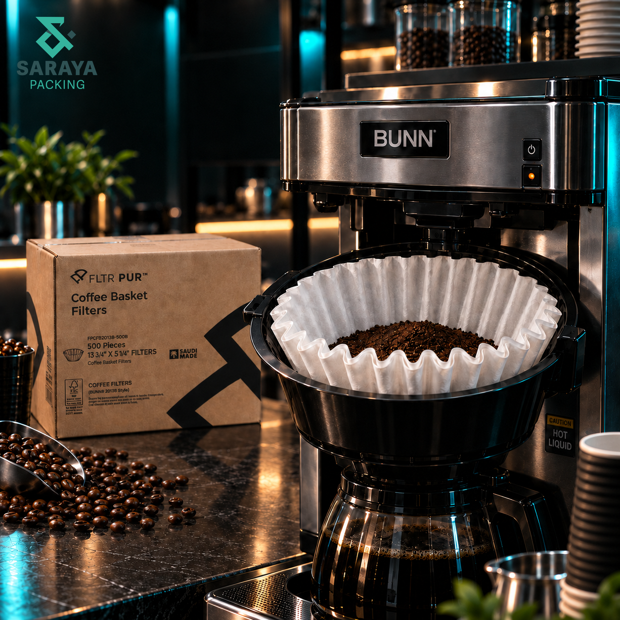 فلاتر قهوة FLTR PUR بنمط BUNN 20138 مقاس 13¾ × 5¼ بوصة - 500 فلتر